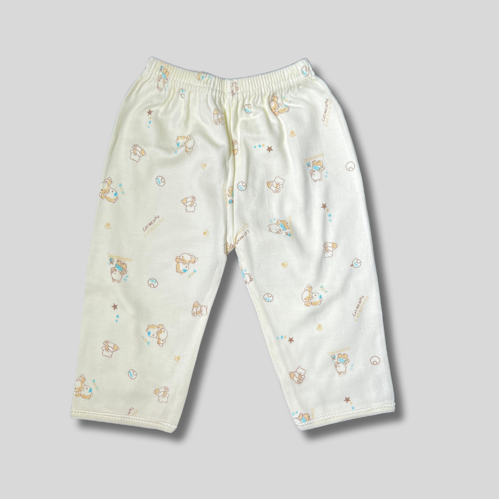 Pantaloni galbeni cu ursuleti