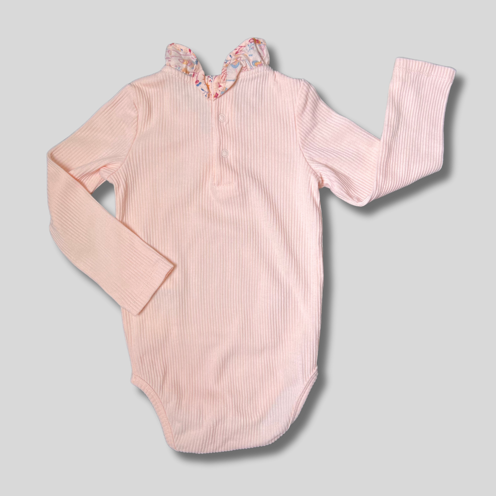 Body roz cu guler colorat