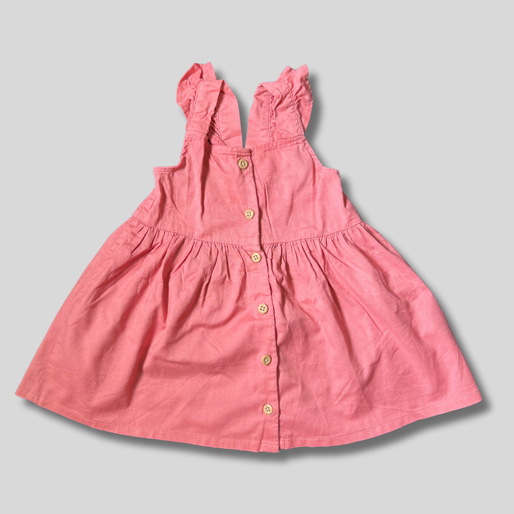 Sarafan roz cu nasturi