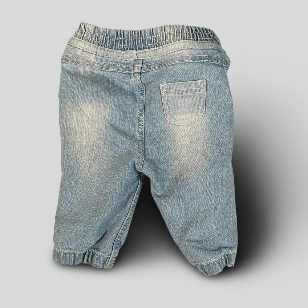 Blugi cu elastic si fundita roz