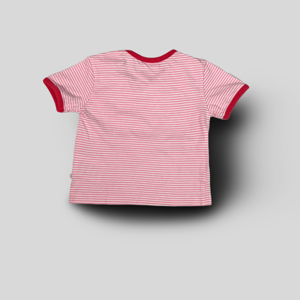 Tricou roz cu dungi si inimioara