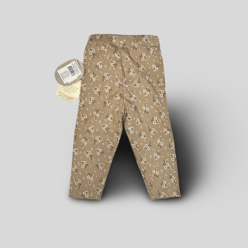 Pantaloni bej cu flori