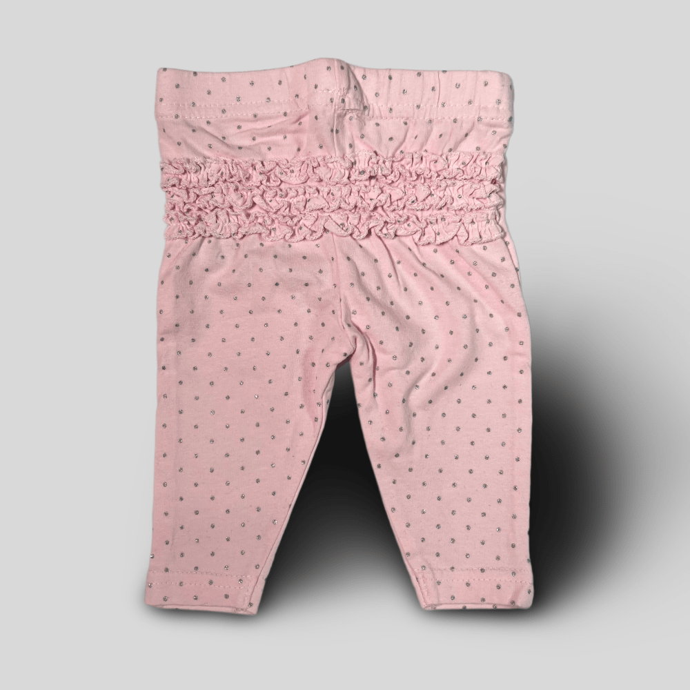 Pantaloni roz cu buline argintii