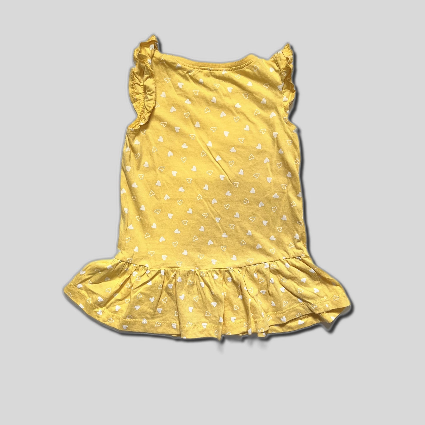 Rochita galbena cu inimioare si volanase