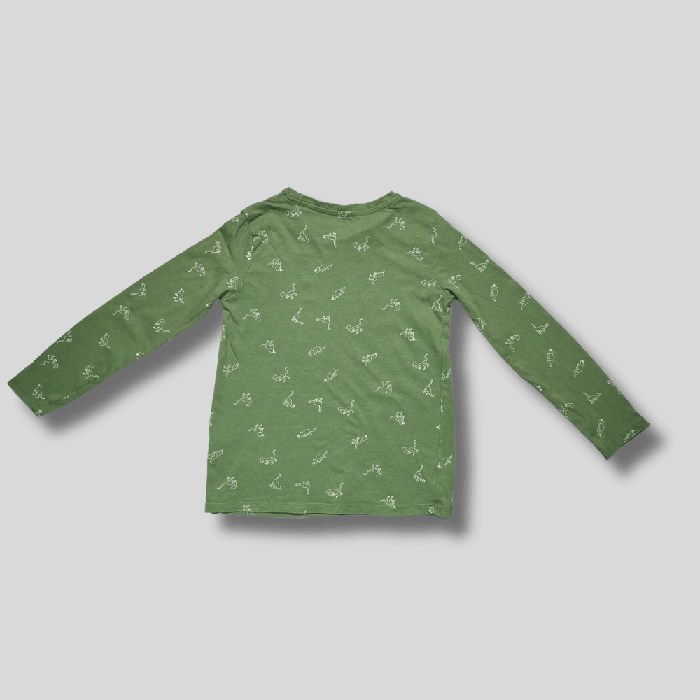 Bluza verde cu dinozauri