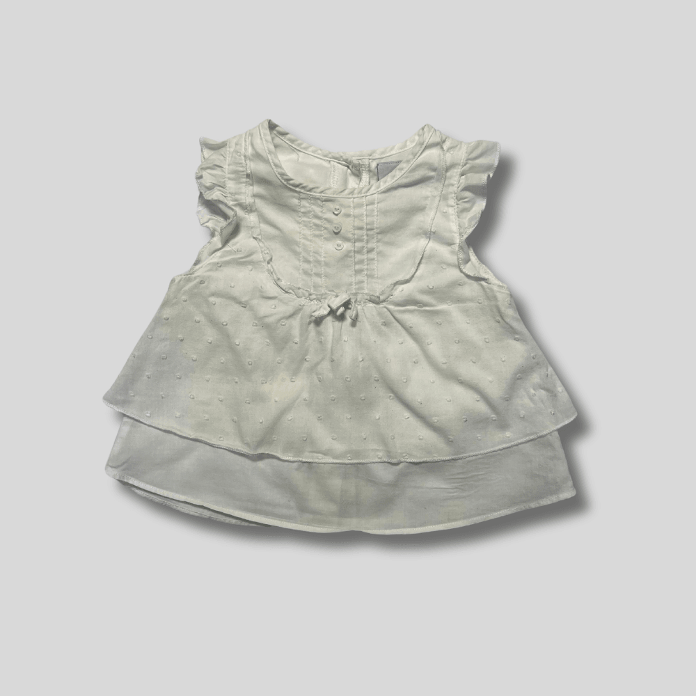 Rochie alba cu detalii si fundita