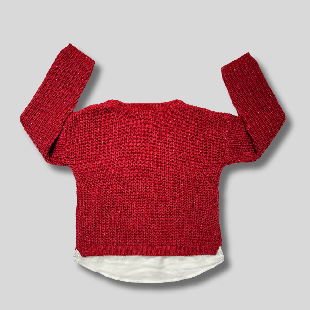 Pulover rosu cu sclipici