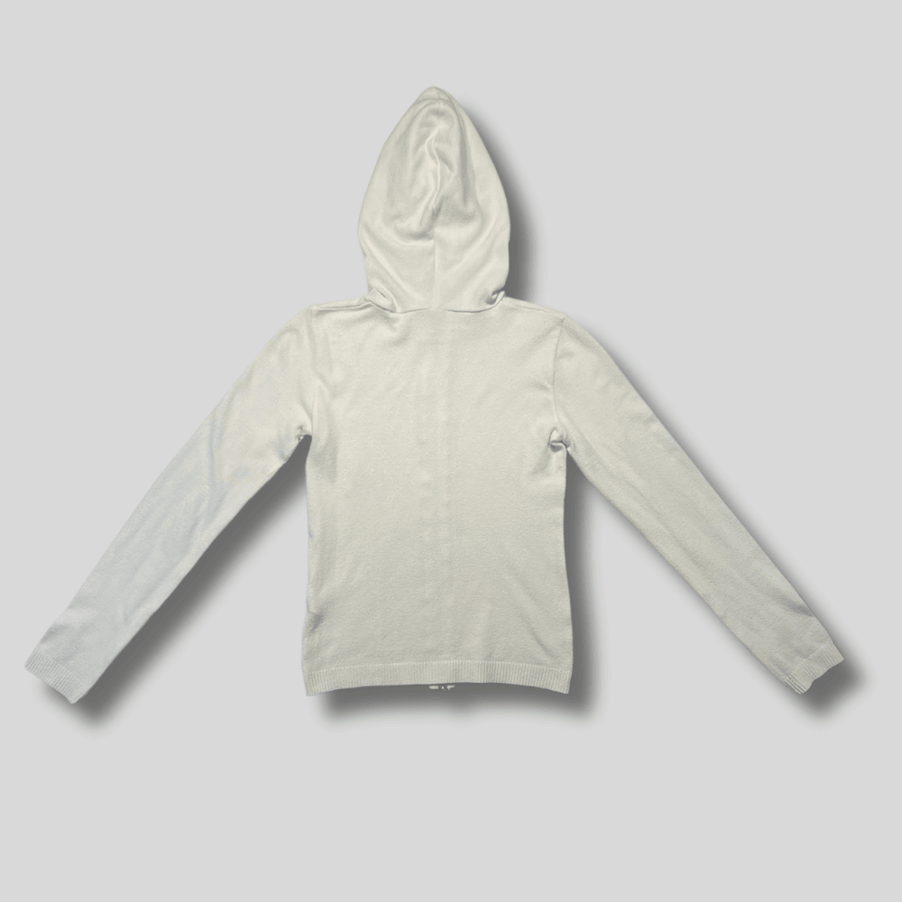 Hanorac alb cu gluga