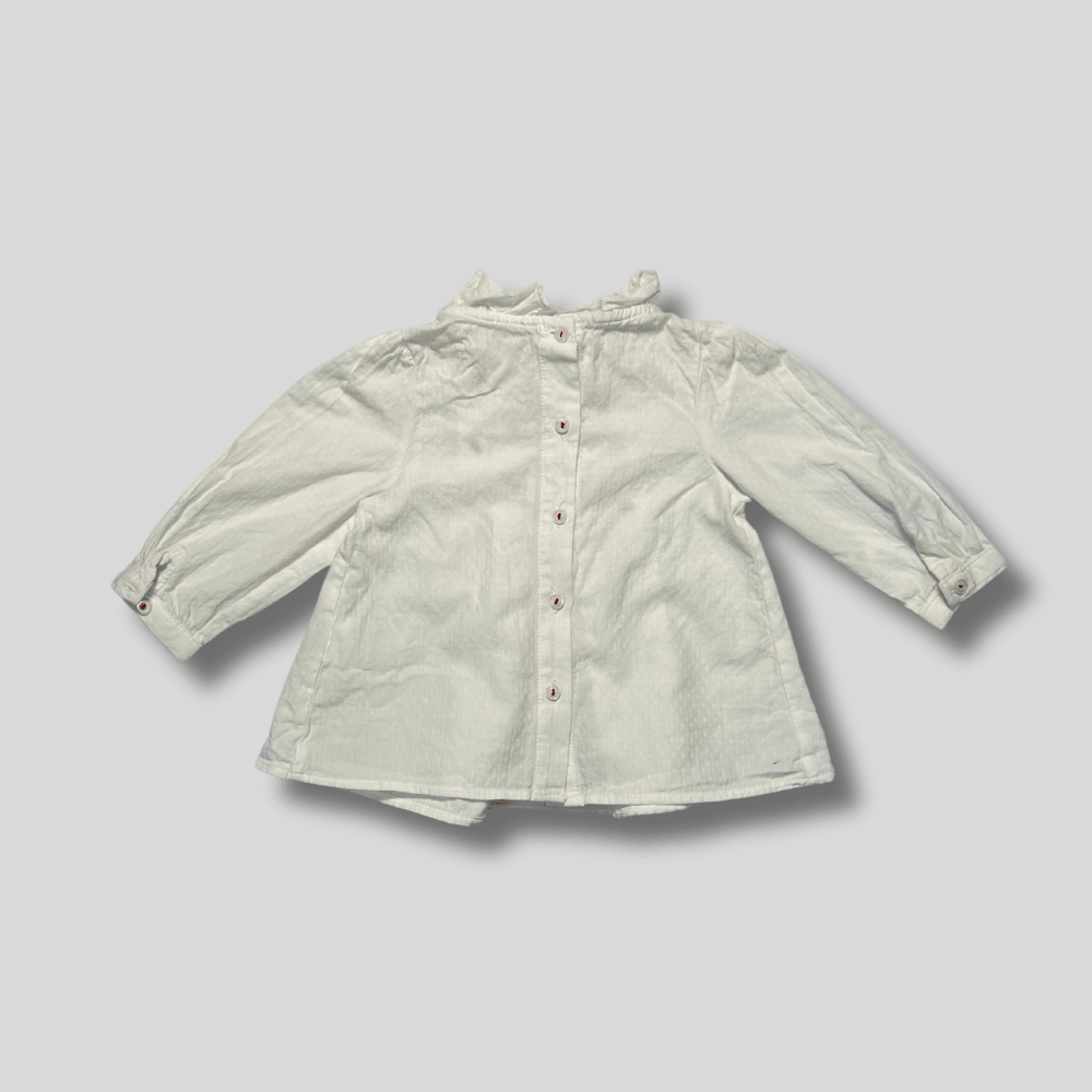 Rochie alba cu detalii rosii