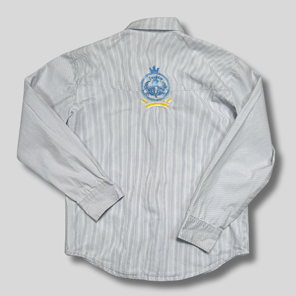 Camasa moderna cu dungi si broderie