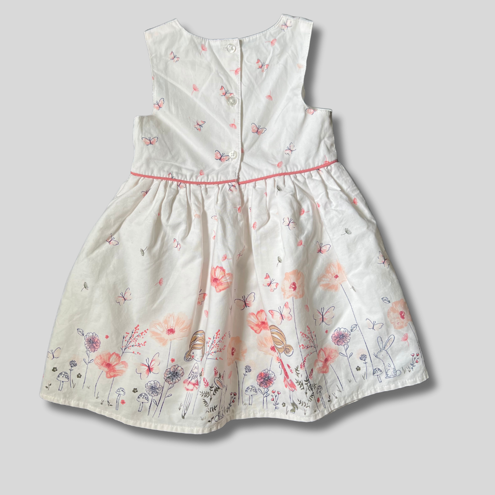 Rochie cu imprimeu fluturasi si flori