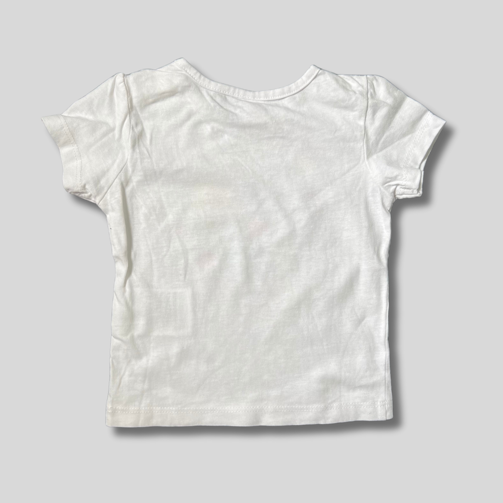 Tricou alb cu flori