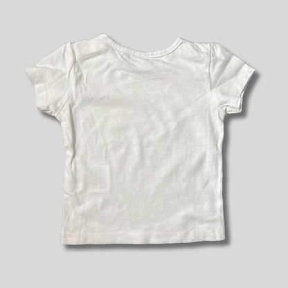 Tricou alb cu flori