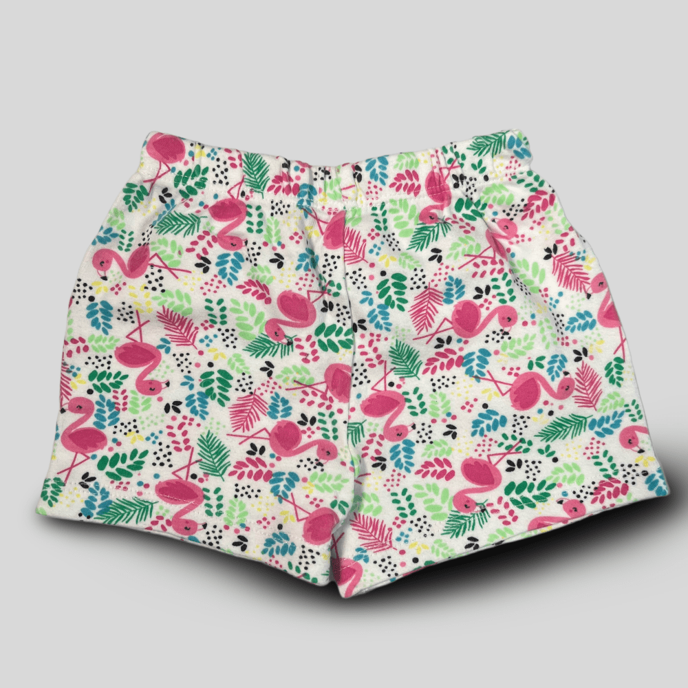 Pantaloni scurti cu flamingo
