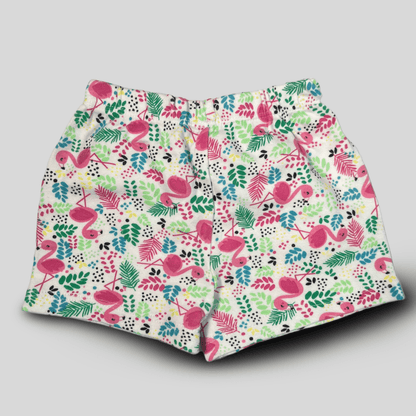 Pantaloni scurti cu flamingo