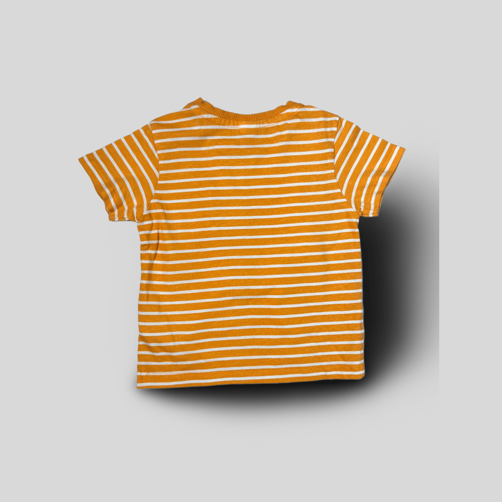 Tricou portocaliu cu dungi