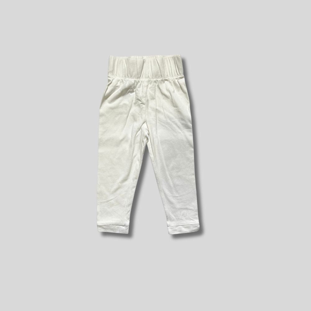 Pantaloni albi cu elastic