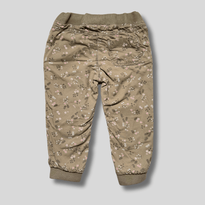 Pantaloni kaki cu imprimeu floral