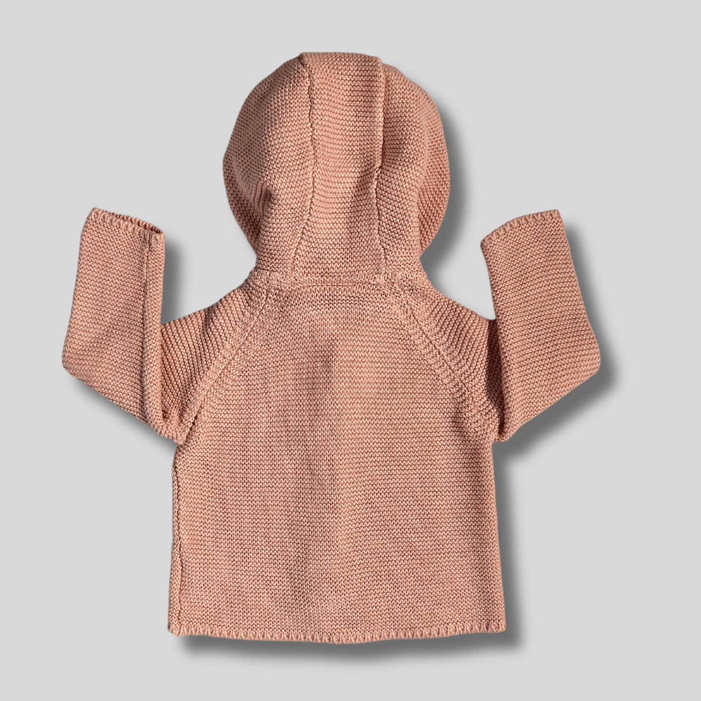 Cardigan roz cu gluga urechiuse