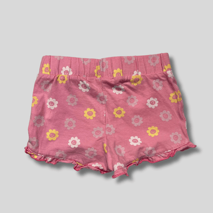 Pantaloni scurti roz cu flori