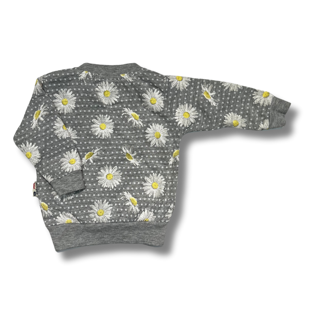 Bluza gri cu floricele in relief