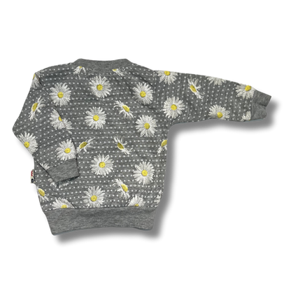 Bluza gri cu floricele in relief