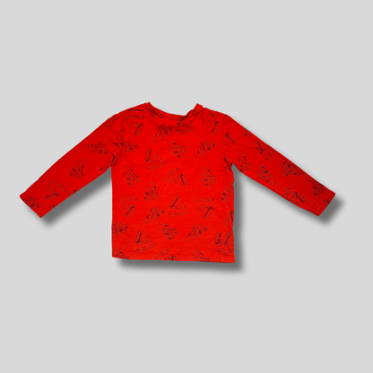 Bluza rosie cu excavatoare