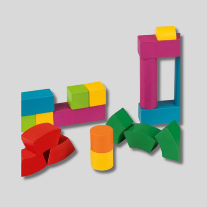 Set forme din lemn pentru creație multicolor, 59 piese, 1+ ani