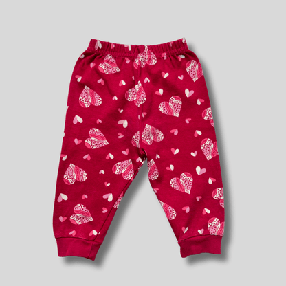 Pantaloni de trening roz cu inimioare